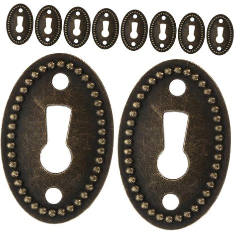Lot de 10 plaques décoratives ovales vintage pour serrure, 35 x (1/5)