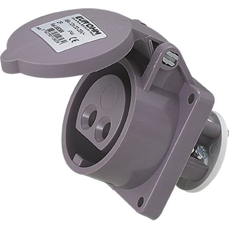 Socle de prise industrielle à encastrer à 20° IP44 - 2P - 16A - 24V AC - Eur'Ohm