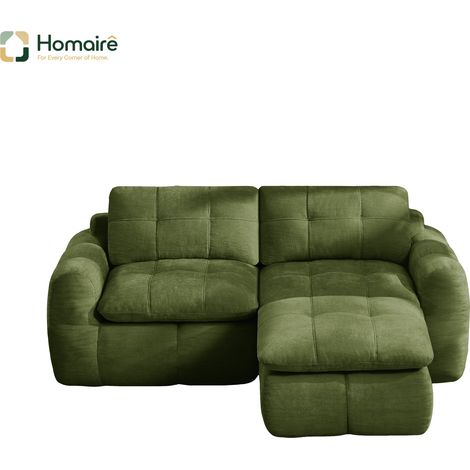 Sofa mit Modulen aus Chenille grün en Polyester 194 x 160 x 68 cm HOMAIRE (1/5)