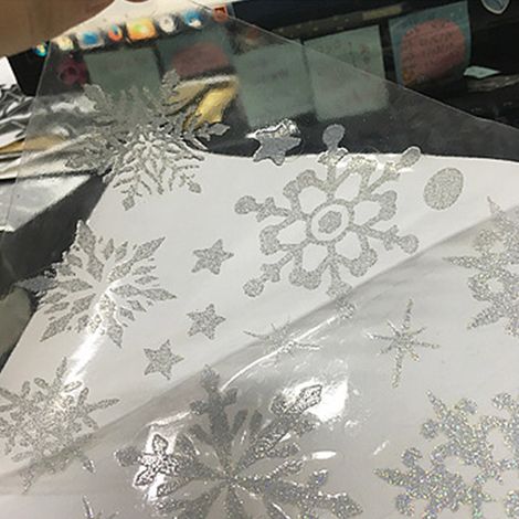 Winterlicher Schneeflocken-Aufkleber, selbstklebend und abnehmbar, für die Dekoration von Zuhause und Büro (Silber) (1/5)