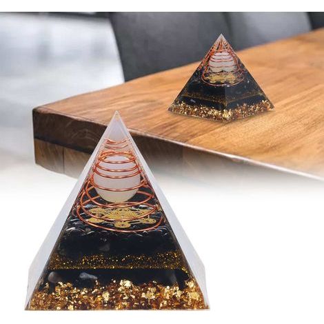 Pyramide Orgone Décorative en Pierre d'Énergie pour Méditation et Chambre