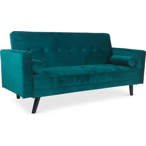 Canapé convertible clic-clac scandinave Slow Velours Vert