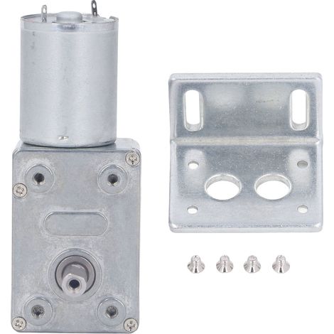 24-V-Gleichstrom-Getriebemotor, 12 mm Einwellen-Schneckengetriebemotor, 4 bis 25 kg·cm, selbsthemmend, reversibel, mit Sockel, 6 U/min (1/5)