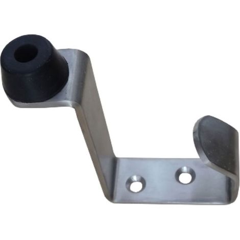 Porte manteau avec butée - Hauteur : 67 mm - Epaisseur : 2,5 mm - Décor : Satiné - Largeur : 18 mm - Matériau : Inox 304 - Longueur : 75 mm - ITAR