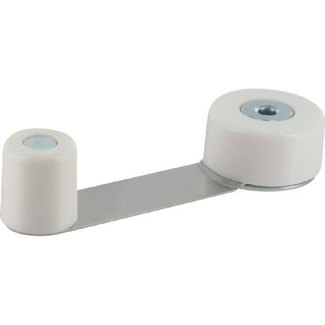 Butée / bloc porte PVM - Blanc - Pour porte intérieure et extérieure - Double fonction - Ø 34 x H. 18 mm