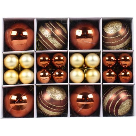 40-teiliges Set Christbaumkugeln, Christbaumschmuck, Geschenkidee, Braun (1/5)