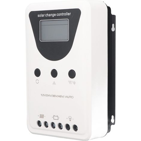 Régulateur de charge solaire PWM 80A, identification automatique 12V/24V/36V/48V, écran LCD, contrôleur de panneau solaire avec affichage, régulateur de batterie (1/5)
