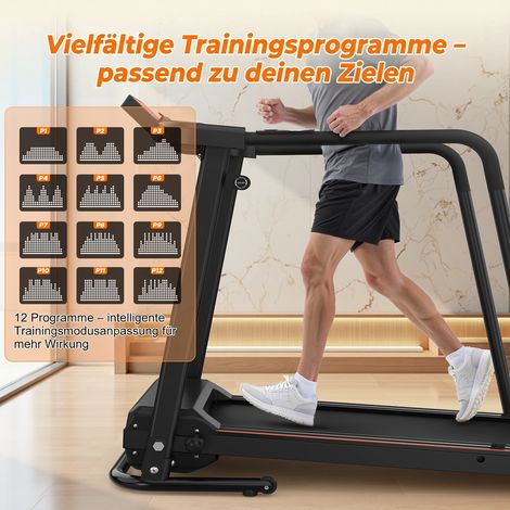 Tapis de course pliable pour maison, poignées étendues pour rééducation et fitness, modèle portable pour seniors avec contrôle via application en option, capacité de 120 kg. (1/5)