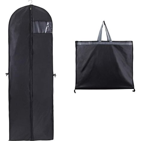 Housse robe de mariée 60x180cm housse vêtement longue noir (1/5)