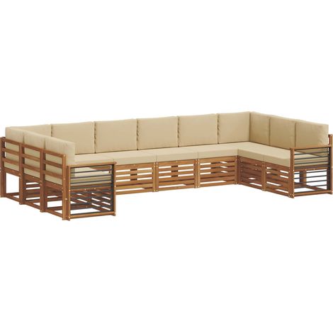Sectional Sofa Set with Cushion 10 pcs Natural and Beige vidaXL (1/5)