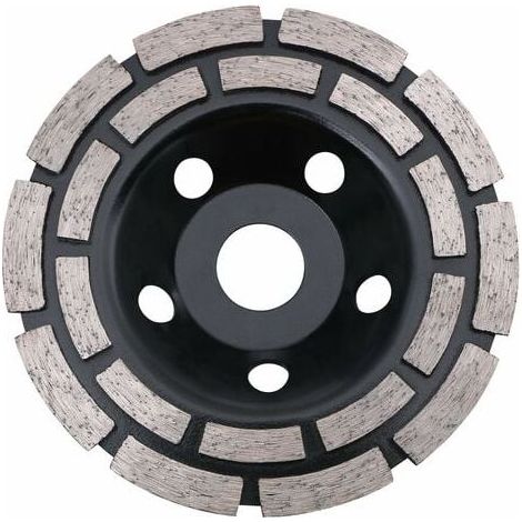 Disque Diamant, Diamant à Meuler Béton 125 x 22,2 mm Double Rangée, Meule Diamantée Universelle pour Poncer Béton, Pierre, Granit Chape, Maonnerie, Usage Universel (1/5)
