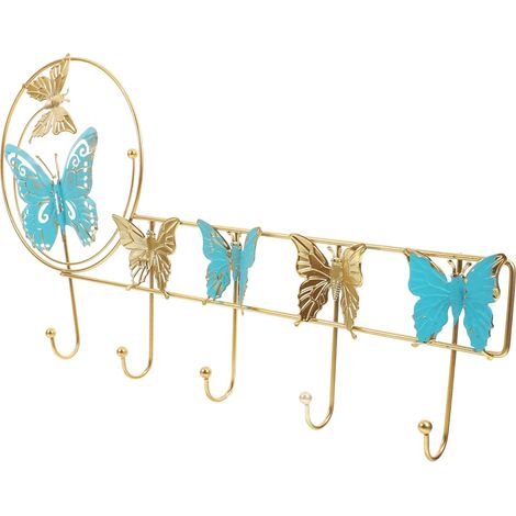 Patère murale décorative en métal, porte-manteau multifonctionnel pour entrée, dressing et salle de (1/5)