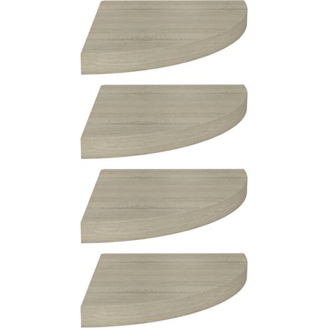 Scaffali Angolari a Parete 4 pz Rovere 35x35x3,8 cm in MDF vidaXL (1/5)