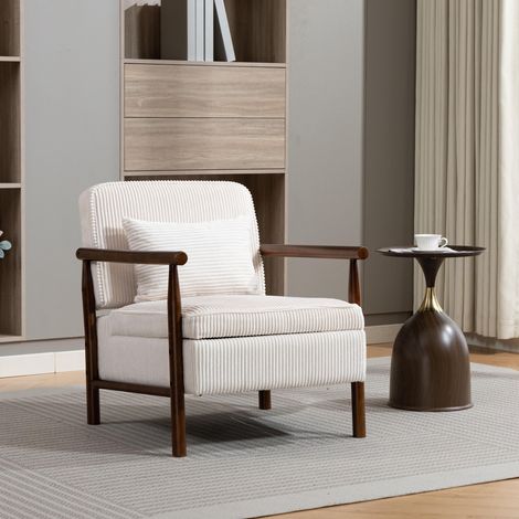 Fauteuil, en bois, rembourré, pour chambre, assise confortable, moment détente, format pratique, style moderne et facile à associer