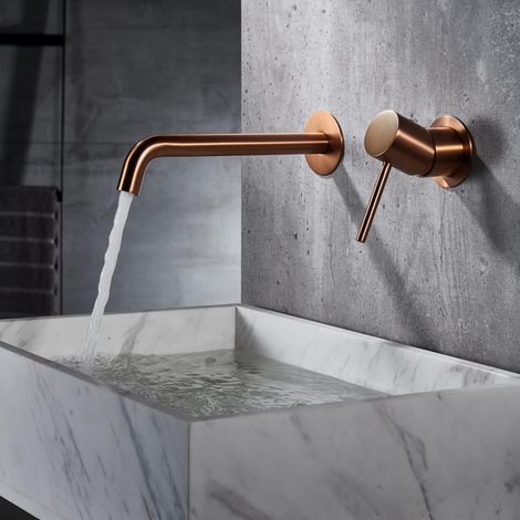 Imex - Grifo Monomando Lavabo Empotrado Oro Rosa Serie Monza (1/5)