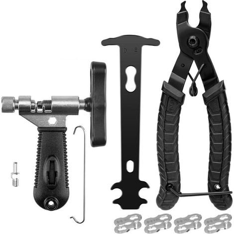 Dérive chaîne vélo – Pince à chaîne 6-11 vitesses – 4 en 1 avec connecteurs et jauge – Acier antirouille pour VTT et route (1/5)