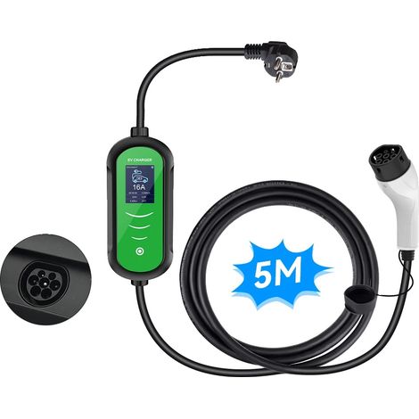 Chargeur EV, Design Portable, Fonctionnalités de Charge Sûre, 3.5KW 16A 1Phase 5M, TYPE2 (1/2)