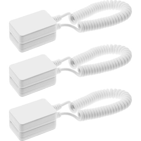 Laisse Rétractable Anti-Perte avec Crochet Adhésif Blanc 3 Pcs Installation Facile Câble pour Téléphone et Tablette pour Hôtel et Restaurant (1/5)