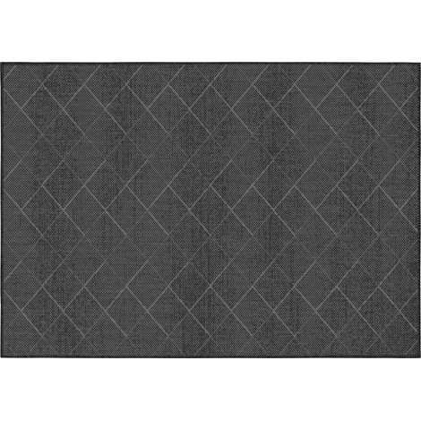 Tapis d'extérieur en polypropylène 120 x 170 cm noir (1/4)
