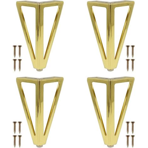 4 Pièces Pieds de Meubles Triangulaires en Métal, Triangle en Pieds Métalliques, Pieds pour Canapés, Pieds pour Armoire de Remplacement (1/5)