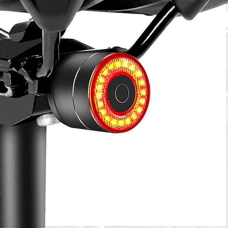 Feu arrière intelligent pour vélo avec détection automatique des freins, feu arrière LED ultra-lumineux pour rouler de nuit, étanche.