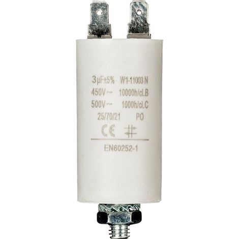 Nedis W1-11003N Condensatore 3µF Bianco 30x57 mm