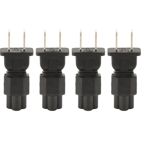 Lot de 4 adaptateurs NEMA 1-15P vers IEC320 C5, 15A 125V, prise US 2 broches, convertisseur d'alimentation AC pour ordinateur portable, 125V (1/5)
