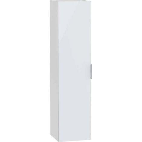 Vitra S20 Square Wall Hung 1-Door Tall Unit 350mm Wide - High Gloss White (1/2)
