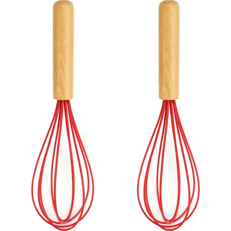 Fouet - Silicone Et Bois - Pour Oeufs Blancs Doeufs Pates A Gateaux Sauces - 1 Piece (1/5)