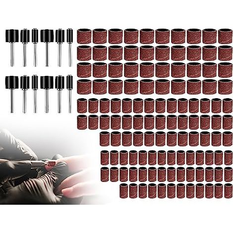 Kit de 132 pièces douilles abrasives pour les outils meulage dremel avec boîte gratuite, kit abrasives, accessoires électriques dremel. - (1/5)