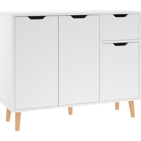 Buffet Blanc 90x30x72 Bois d'ingénierie (1/5)