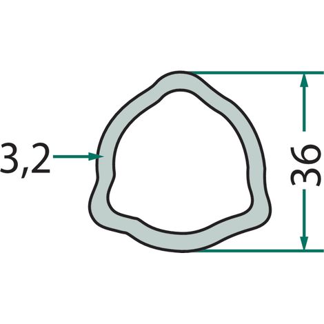 Tubo profilato 1m 417710363100 GRANITO