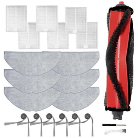 NALOOKAMIC Lot de 21 pièces de rechange pour aspirateur Roborock Q7 M5/ Q7 M5+/ Q7 L5 : brosse latérale principale, filtre HEPA, lingettes de nettoyage. (1/4)