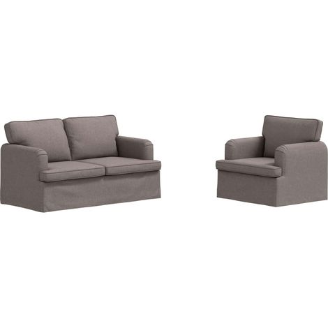 vidaXL Ensemble de Canapés 2 pcs Taupe 144 x 80 x 85 cm tissu (1/5)
