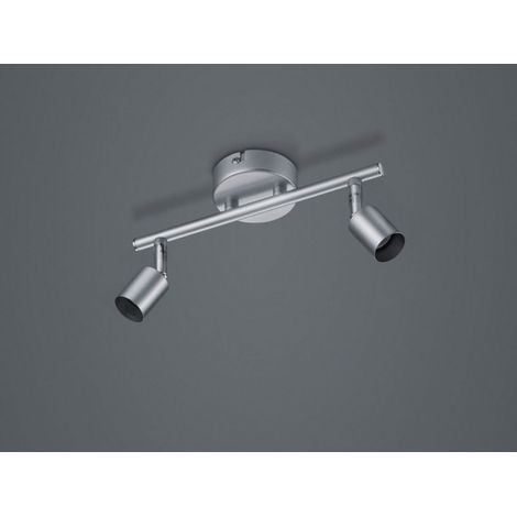 Deckenstrahler PARIS 2-flammig Metall Silber titanfarbig, Breite 25,5cm (1/4)