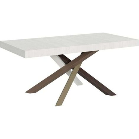 Tavolo allungabile 120/380x90 cm Volantis bianco frassino gambe multicolore 4/C