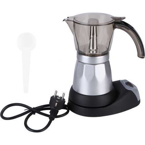 Ustensiles de cafetière électrique octogonale en aluminium pour 3 à 6 personnes EU Plug 220VSilver. (1/5)