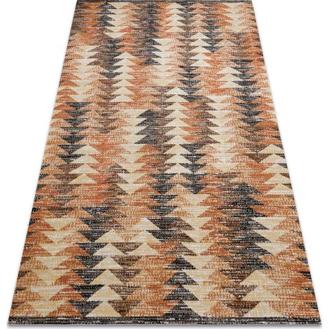 Tappeto moderno MUNDO D5781 triangoli 3D da esterno arancia / beige beige 160x220 cm