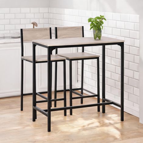 Ensemble table de bar et tabourets en mDF métal 89 x 45 x 87 cm (1/5)