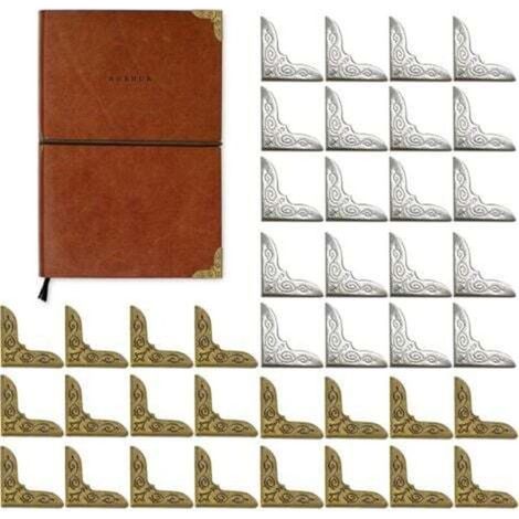 40 Stück Eckenschutz aus Metall, Eisen, Vintage-Retro-Eckenschutz, Buchecken-Eckenschutz, Vintage-Eckenverzierung