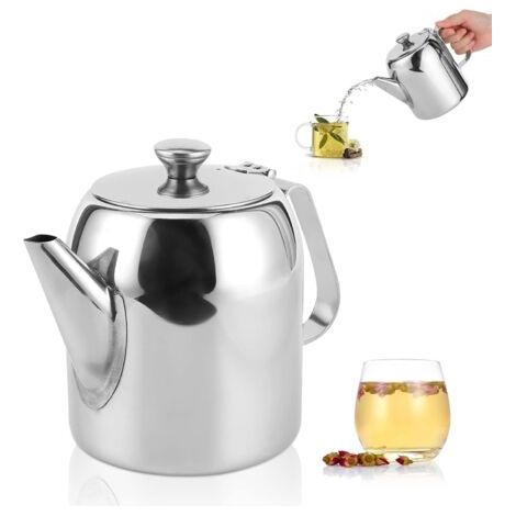 QORVA-Théière en acier inoxydable, cruche d'eau pour la fabrication et le service de boissons au thé au lait (32oz) (1/5)