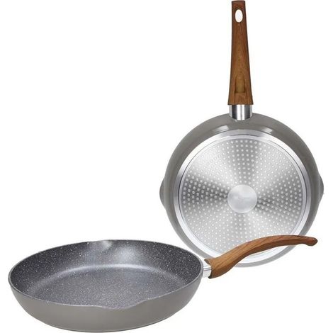 Set 2 Padelle Con Becchi Da 24 e 28 Cm Alluminio Grigio (1/2)