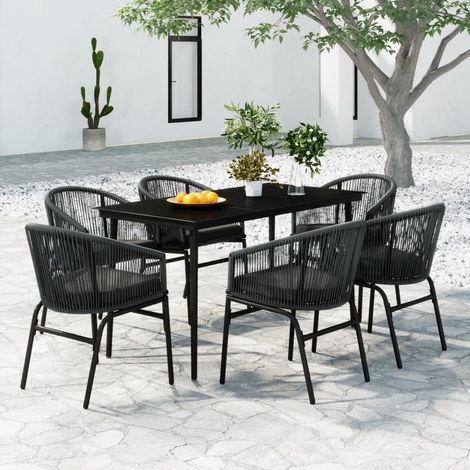 FIMEI Ensemble de salle à manger de jardin 7 pcs Anthracite (1/5)