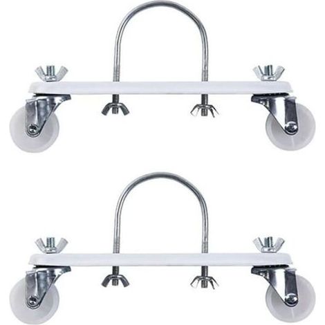 Lot de 2 supports de chauffage électrique pour radiateur - Base de roulette hydroélectrique - Support de poulie mobile spécial (blanc) (1/4)