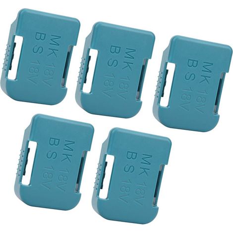 Support de fixation pour batterie lithium 18V Makita, 5 pièces, étagère rangement atelier, crochet mural cyan, accessoire outillage (1/5)