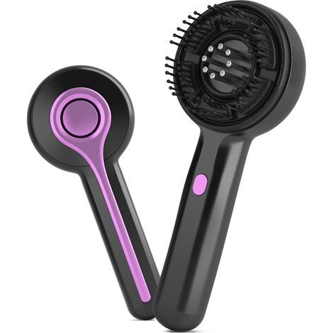 Brosse Massage Cuir Chevelu Pousse Cheveux, 3 in 1 Masseur Tete Cheveux à Lumière Rouge, Peigne de Massage Electrique, Étanchéité IPX7 avec 3 Modes et Distributeur d'Huile Capillaire 3ML (Noir) (1/5)