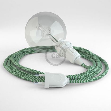 Lampe suspension creative cables rz06 zigzag câble textile 3 m (1/5)