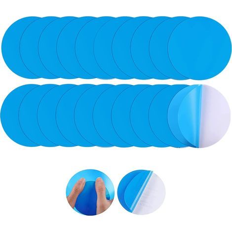20 Pièces Rustine Piscine, Piscine Patch Kit De Réparation, Piscine Kit De Réparation, Réparation Plastique Correctifs Auto-adhésives Rustine pour Piscines Gonflables Bateaux, Bleu (1/5)