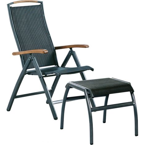 Inko Klappsessel Frisco mit Fußhocker Alu/Textilen Hochlehner 3 Farben zur Auswahl (1/5)