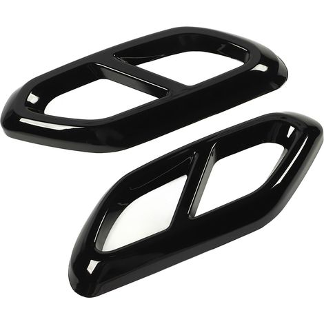 Sortie d'échappement double en plastique ABS noir brillant, cache décoratif de protection renforcée pour Mercedes GLC X254 AMG Line, remplacement élégant et résistant. (1/5)
